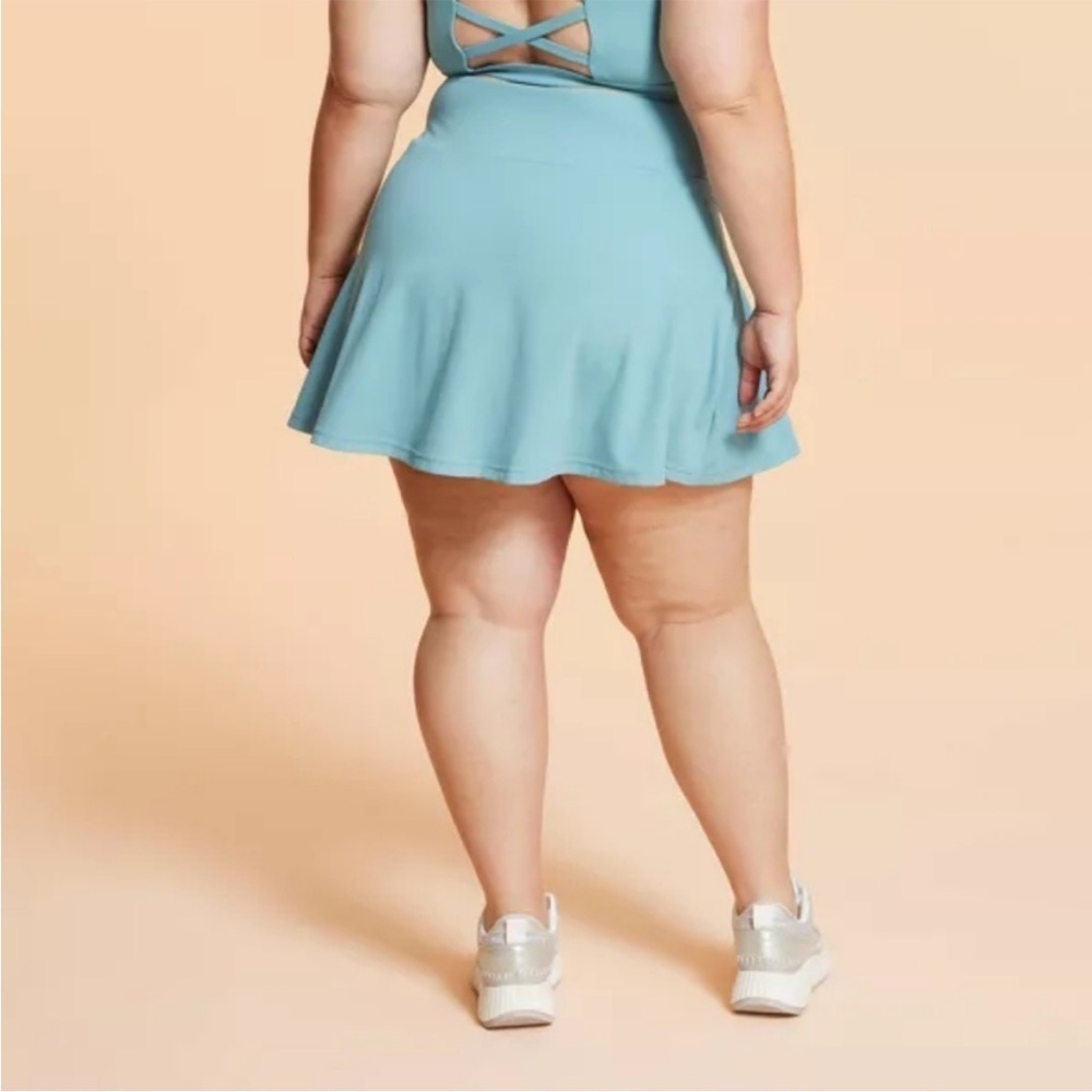 Blogilates Women's Criss Cross Slit High-Rise Skort - Teal Blue NWT - Picture 5 of 8